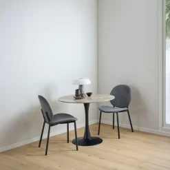 Eettafel Laurens Ceremic Bruin Aberta Ø90x75cm - Giga Living