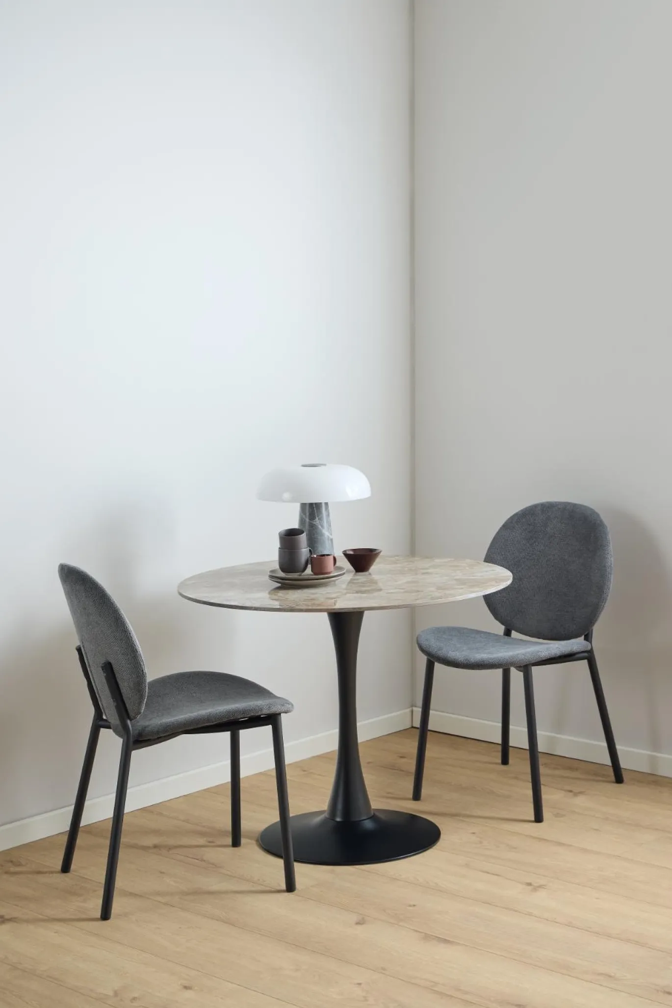 Eettafel Laurens Ceremic Bruin Aberta Ø90x75cm - Giga Living