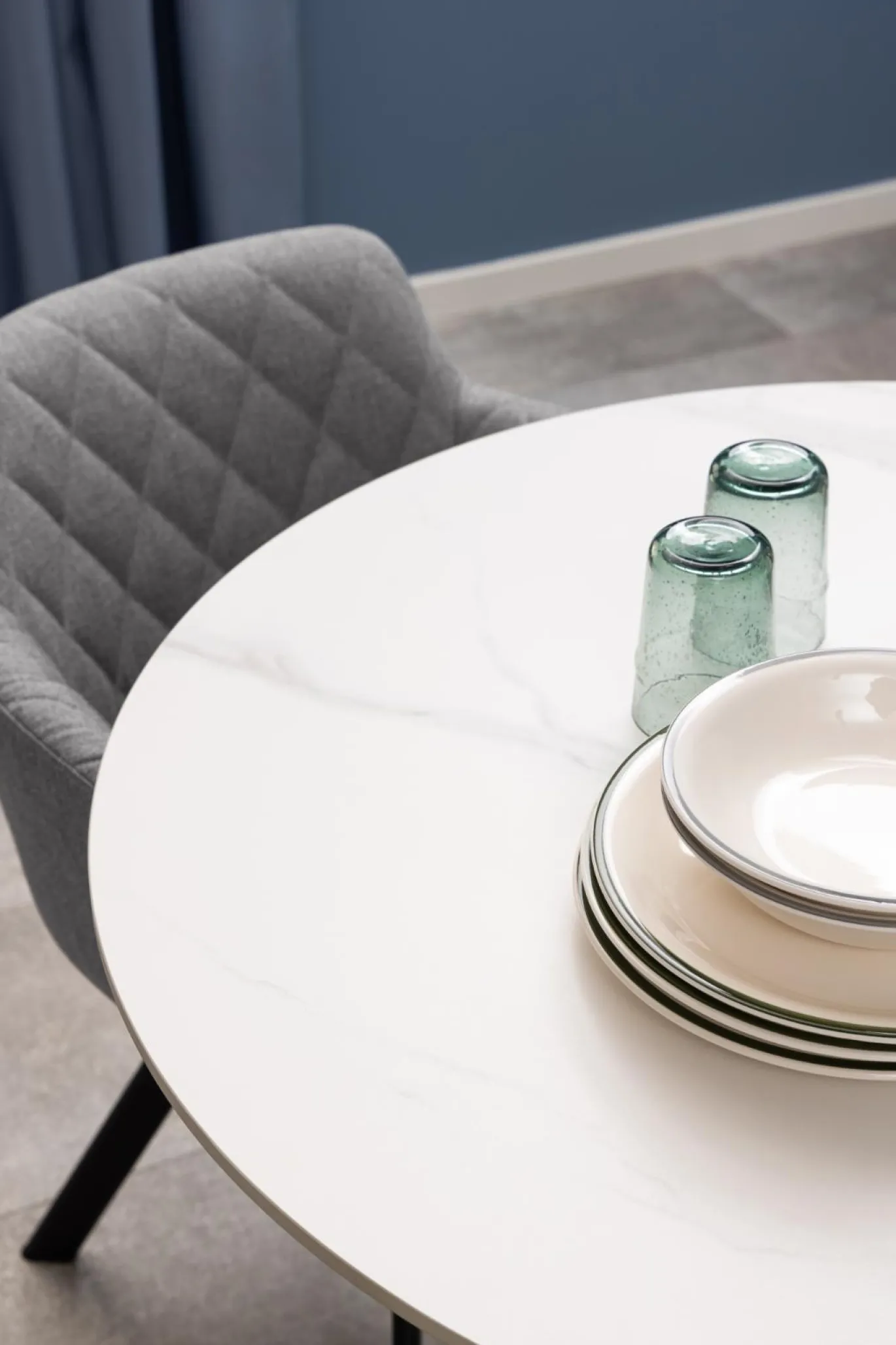 Eettafel Laurens Keramiek Wit Unico Ø90x75cm - Giga Living