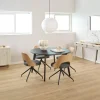 Eettafel Levi Eikenfineer Mat Zwart Ø120x76cm - Giga Living