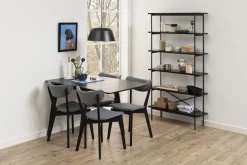 Eettafel Levi MDF Zwart Uitschuifbaar 80/120cm - Giga Living