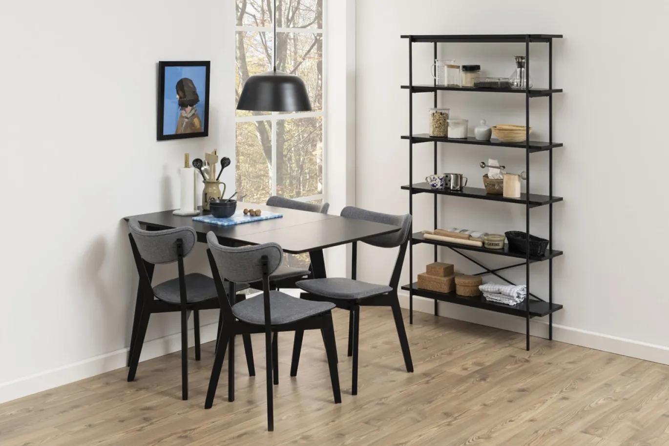 Eettafel Levi MDF Zwart Uitschuifbaar 80/120cm - Giga Living