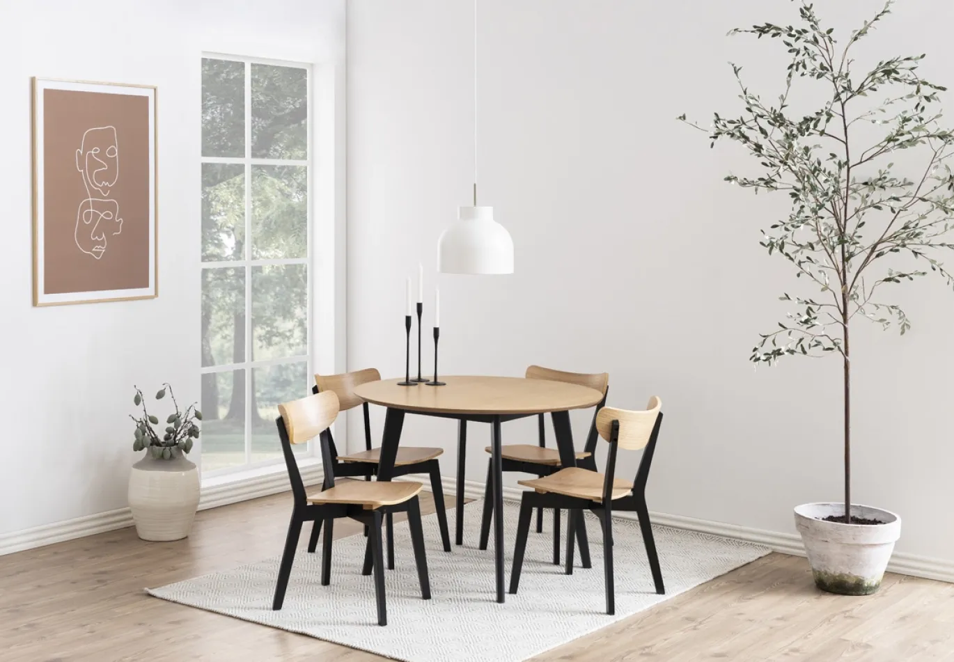 Eettafel Levi Rond MDF Naturel Ø105cm - Giga Living