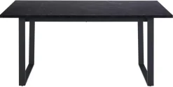 Eettafel Liam Zwart Marmerlook 160cm - Giga Living