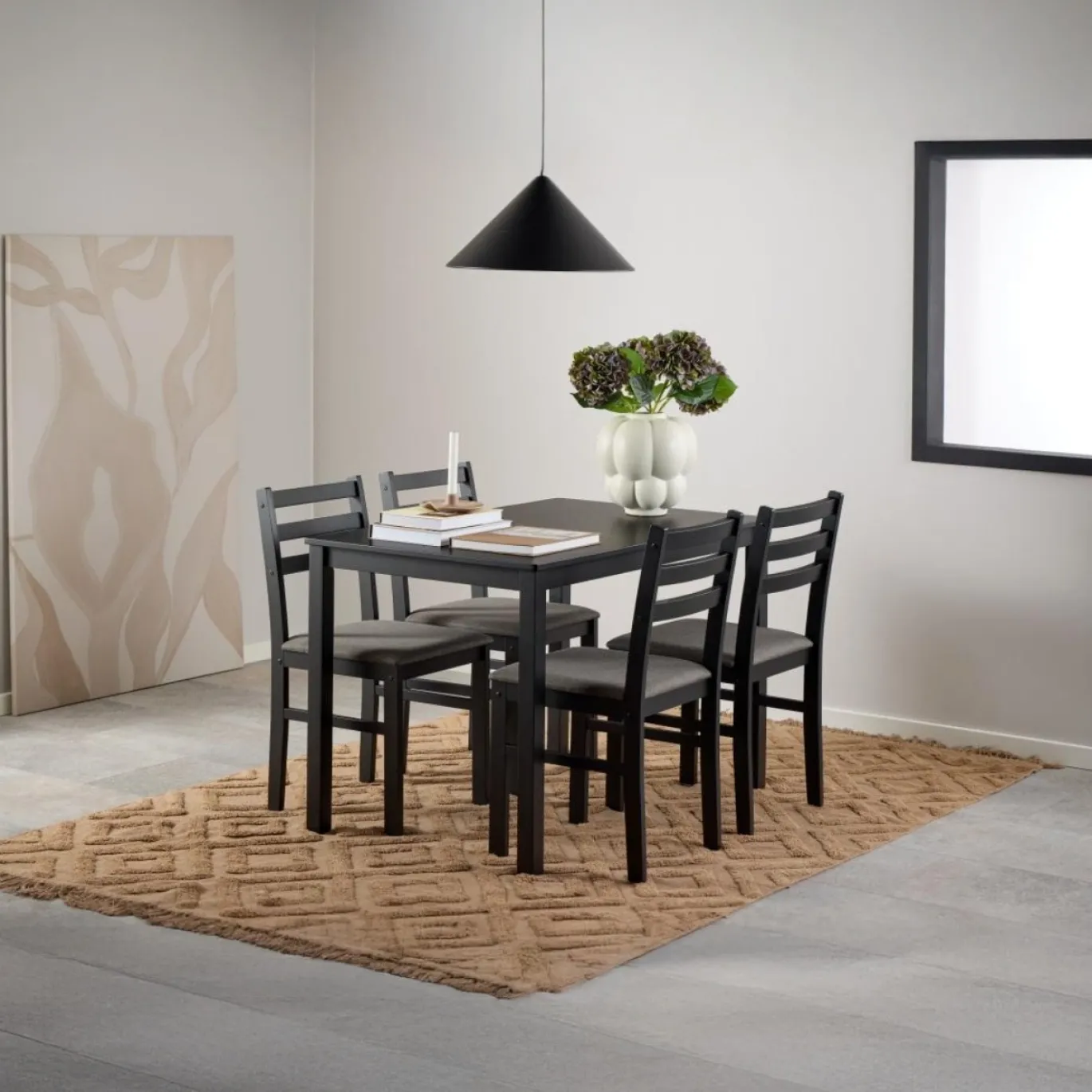 Eettafel Lovund Mdf Zwart 110cm - Giga Living