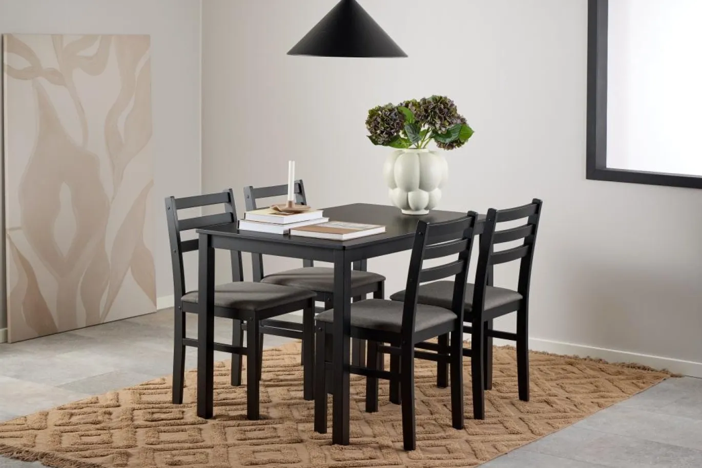 Eettafel Lovund Mdf Zwart 110cm - Giga Living