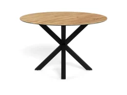 Eettafel Luno Keramiek Eiken Zwart Ø119cm - Giga Living