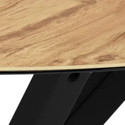 Eettafel Luno Keramiek Eiken Zwart Ø119cm - Giga Living