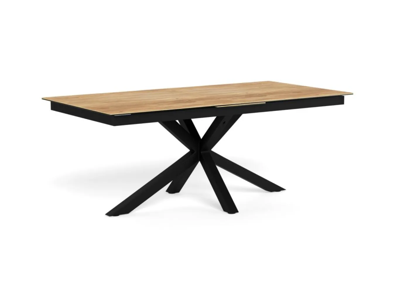 Eettafel Luno Keramiek Eiken Zwart 200-240cm - Giga Living