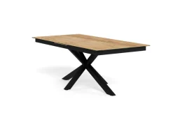 Eettafel Luno Keramiek Eiken Zwart 200-240cm - Giga Living