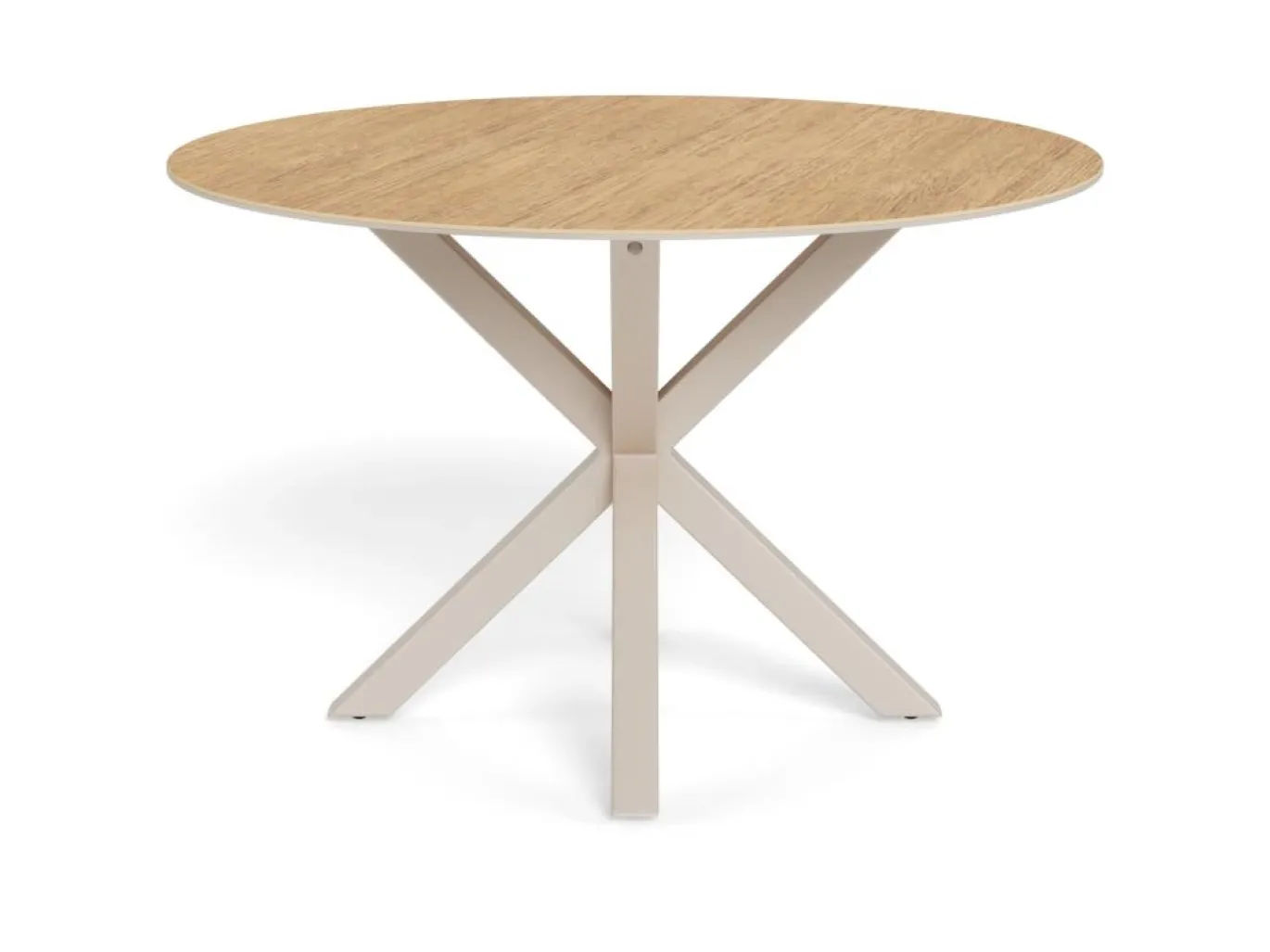 Eettafel Luno Keramiek Eiken Grijs Ø119cm - Giga Living