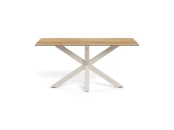 Eettafel Luno Keramiek Eiken Grijs 160cm - Giga Living