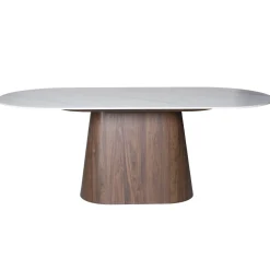 Eettafel Madia Walnoot Marmer 200cm Ovaal - Giga Meubel