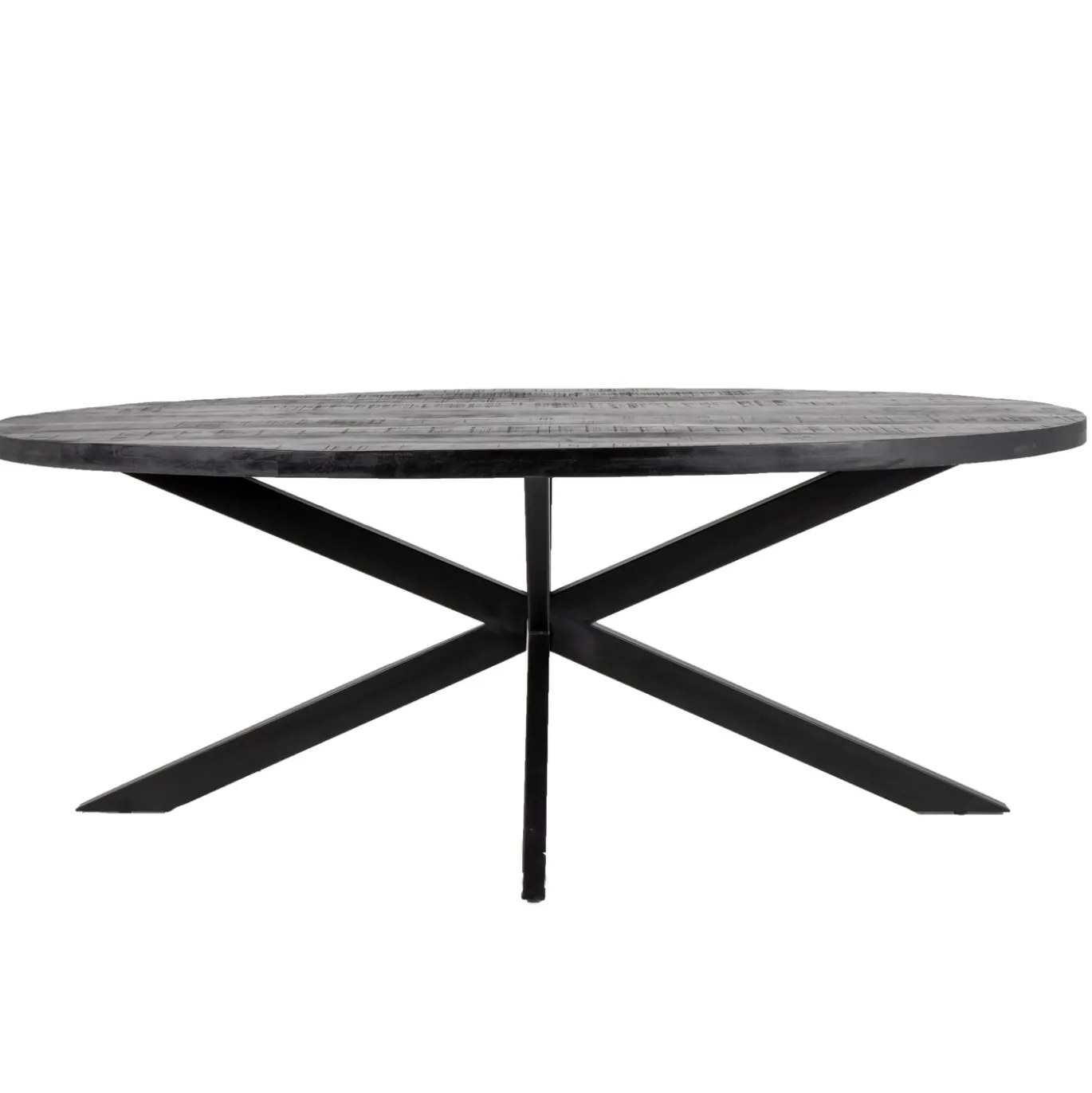 Eettafel Mansour Ovaal Zwart Mangohout 240cm - Giga Meubel