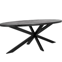 Eettafel Mansour Ovaal Zwart Mangohout 240cm - Giga Meubel