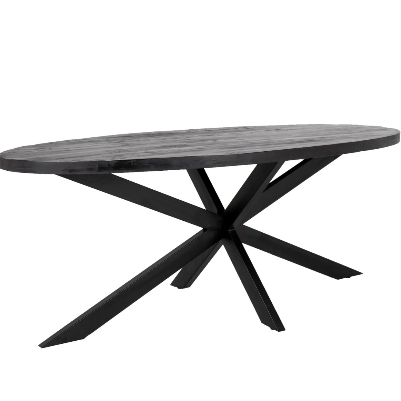 Eettafel Mansour Ovaal Zwart Mangohout 240cm - Giga Meubel