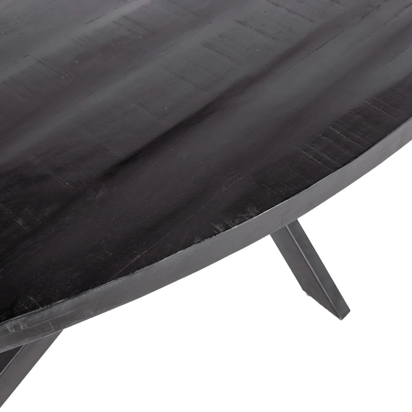 Eettafel Mansour Ovaal Zwart Mangohout 240cm - Giga Meubel