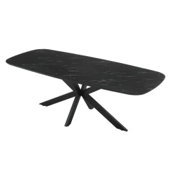 Eettafel Marco Deens Ovaal Marmerlook 220cm - Giga Meubel