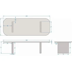 Eettafel Maya Deens Ovaal Beige 300cm - Giga Meubel