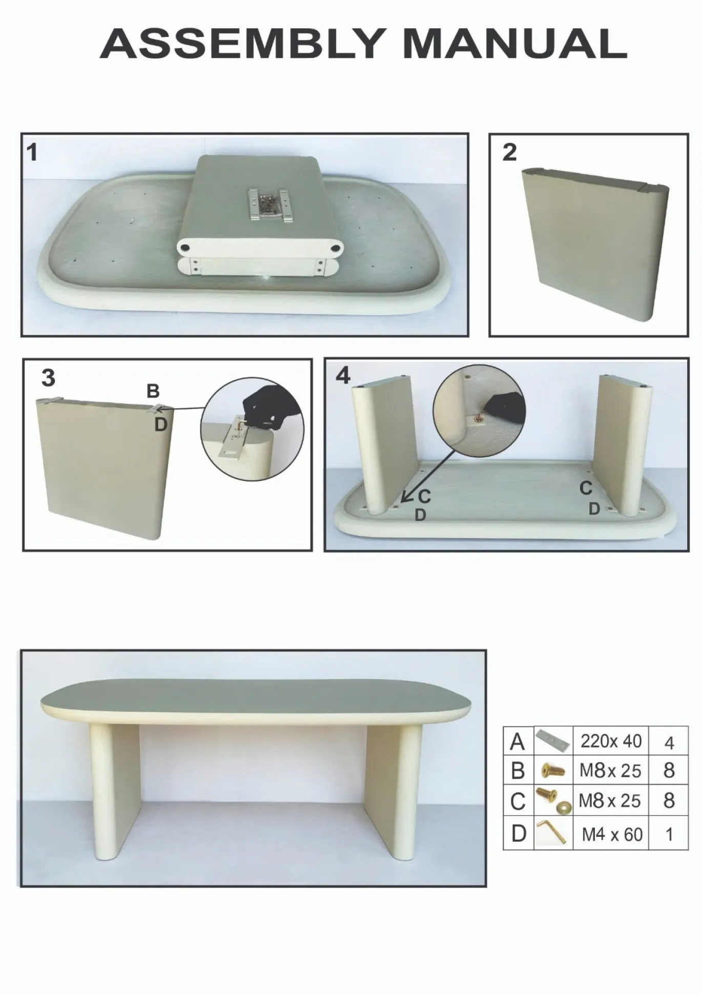 Eettafel Maya Deens Ovaal Beige 300cm - Giga Meubel