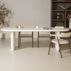 Eettafel Maya Deens Ovaal Wit 240cm - Giga Meubel
