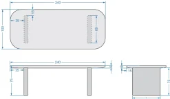 Eettafel Maya Deens Ovaal Wit 240cm - Giga Meubel