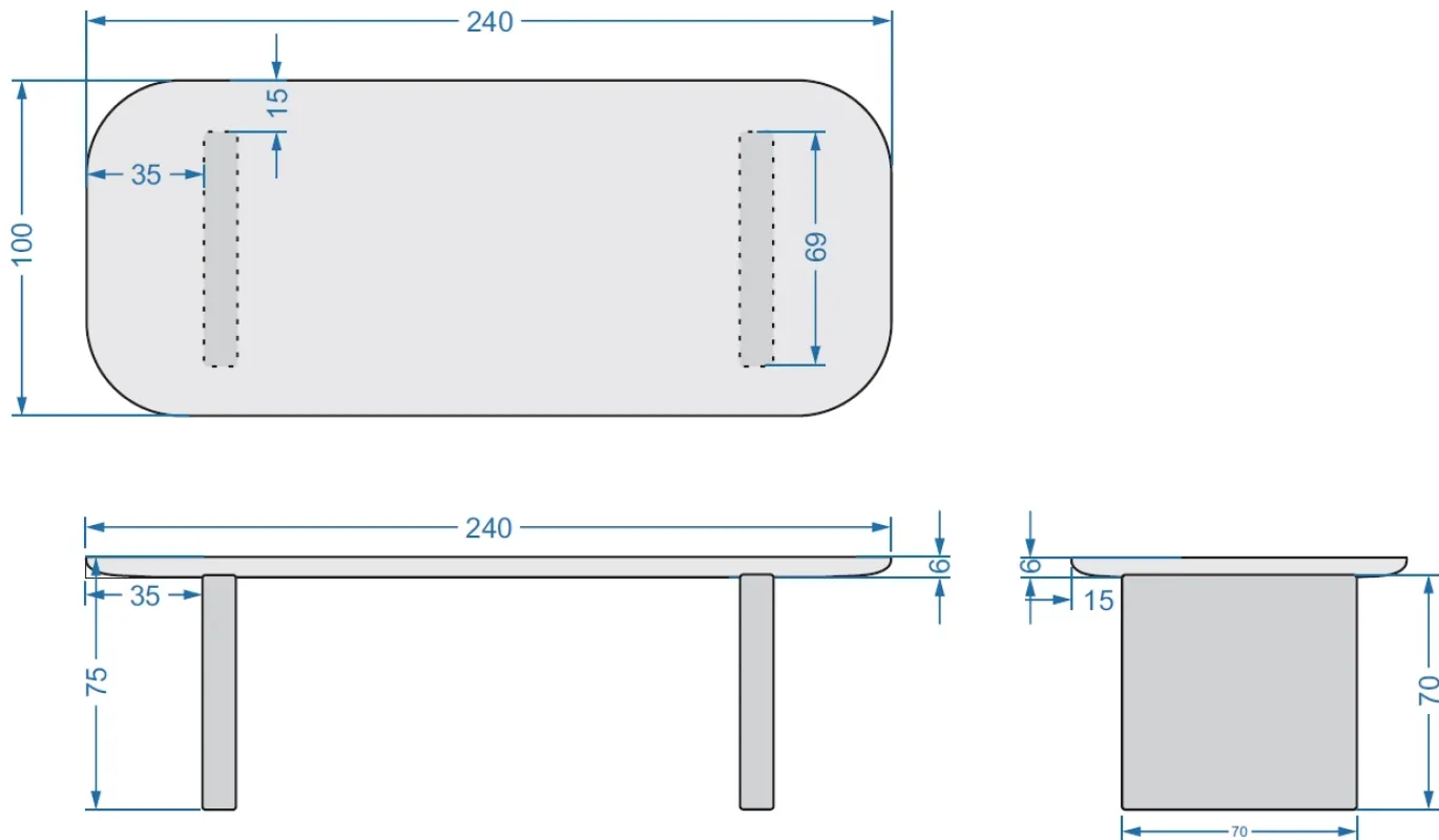 Eettafel Maya Deens Ovaal Wit 240cm - Giga Meubel