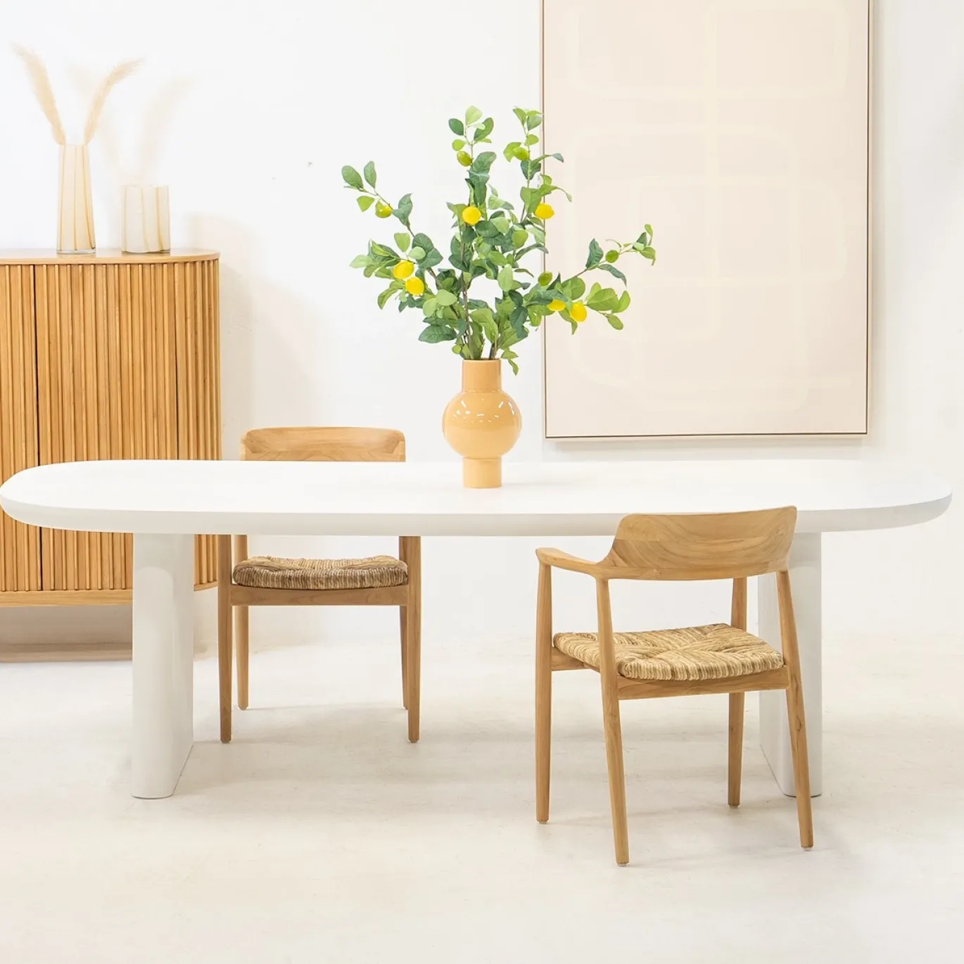 Eettafel Maya Deens Ovaal Wit 240cm - Giga Meubel
