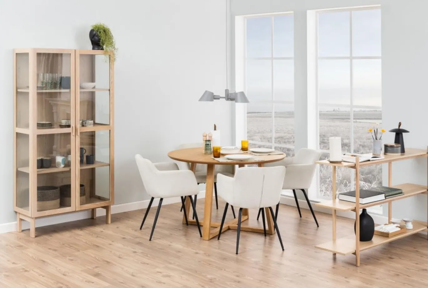 Eettafel Mees Naturel MDF Ø120cm - Giga Living