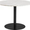 Eettafel Menno Marmer Wit Ø105cm Zwart Onderstel - Giga Living