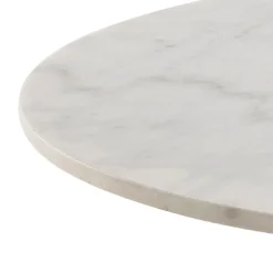 Eettafel Menno Marmer Wit Ø105cm Zwart Onderstel - Giga Living