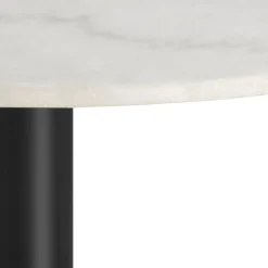 Eettafel Menno Marmer Wit Ø105cm Zwart Onderstel - Giga Living