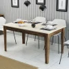 Eettafel Milan Crème/Walnoot met Opbergruimte 145cm