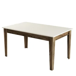 Eettafel Milan Crème/Walnoot met Opbergruimte 145cm