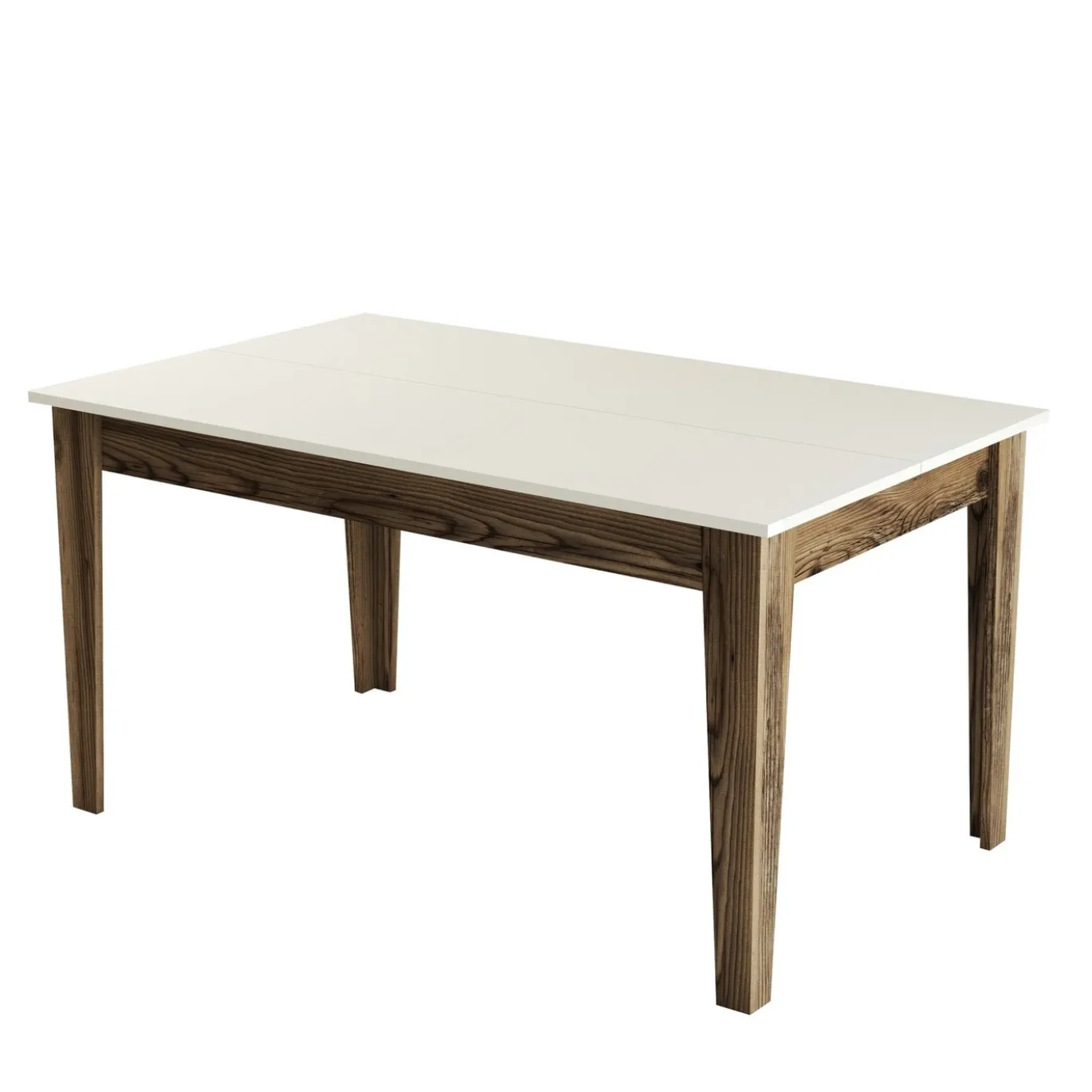 Eettafel Milan Crème/Walnoot met Opbergruimte 145cm