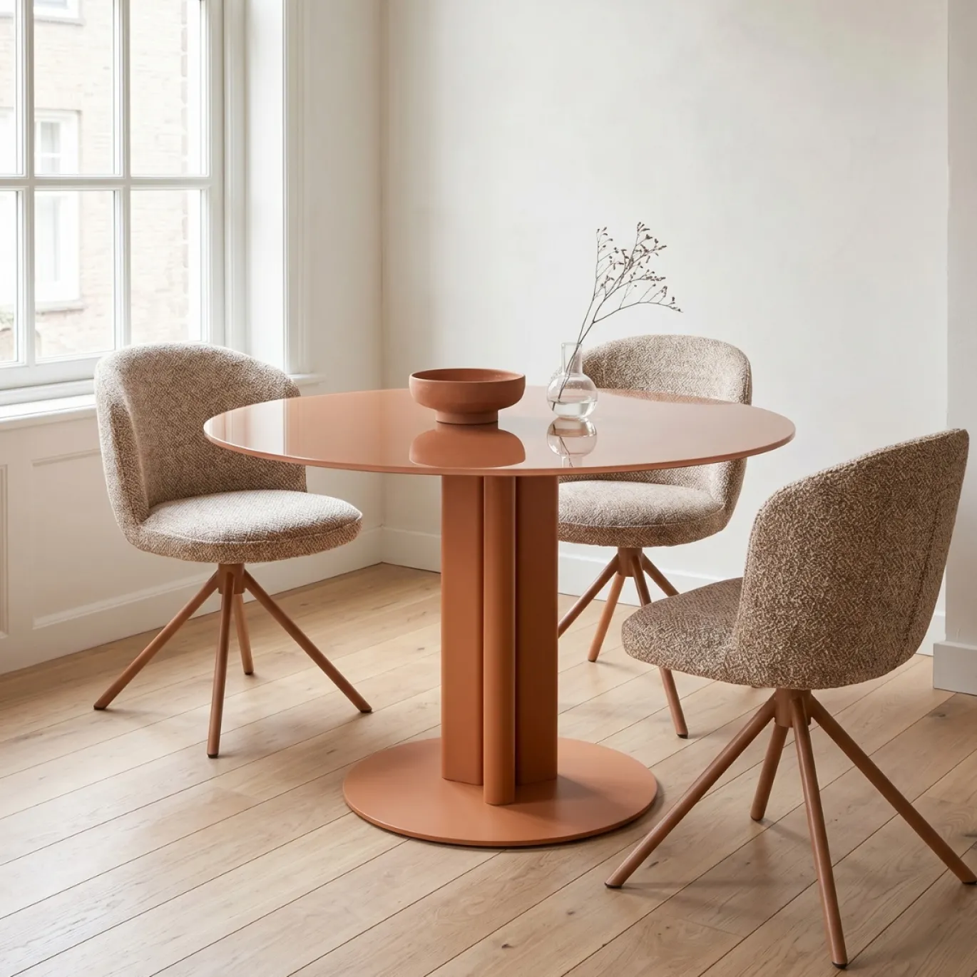 Eettafel Mino Terra Glas Rond 120cm - Giga Meubel