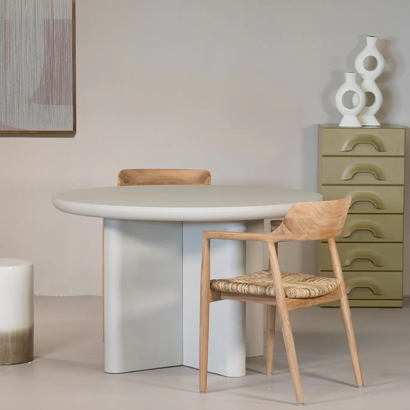 Eettafel Miso Rond Beige 120cm - Giga Meubel