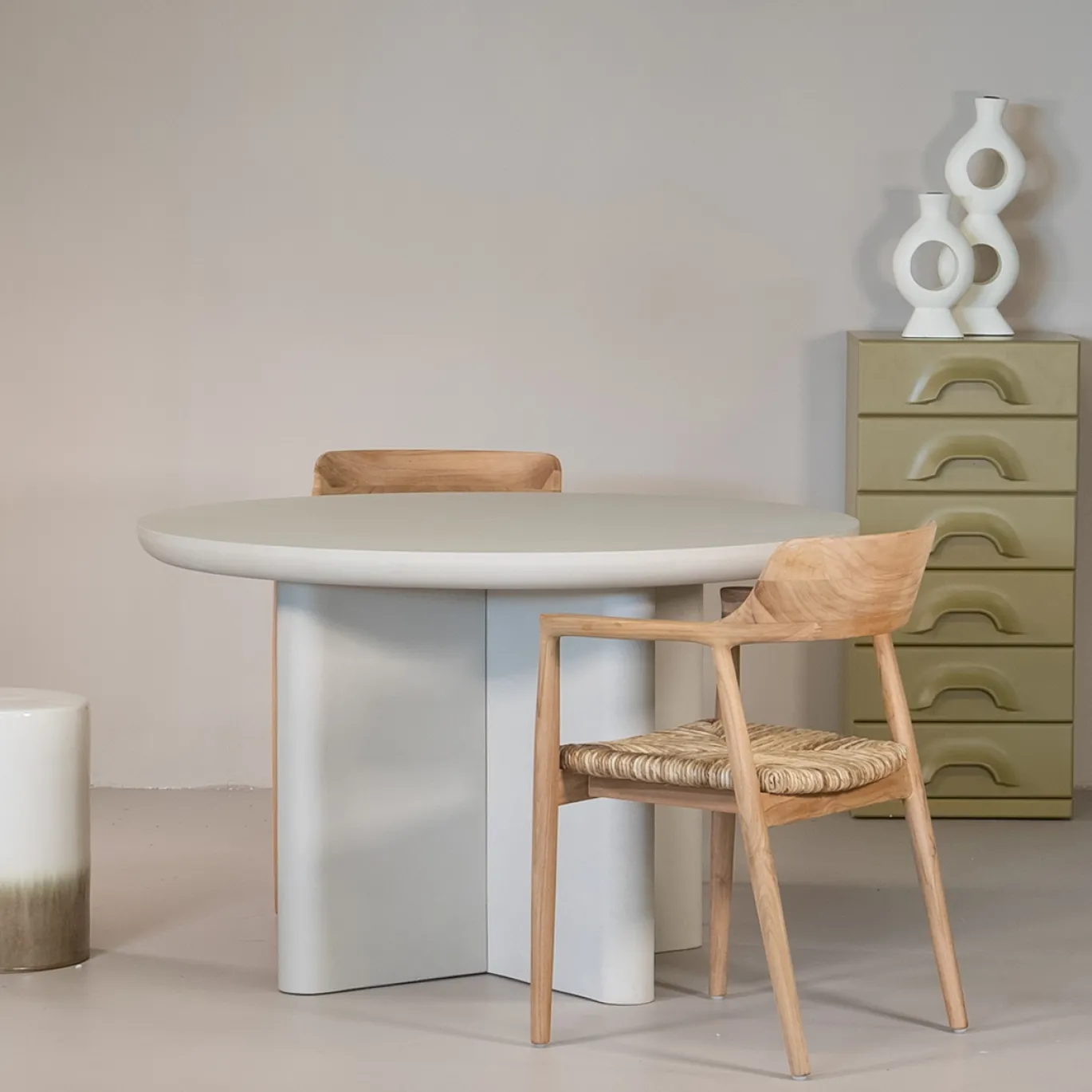 Eettafel Miso Rond Beige 120cm - Giga Meubel