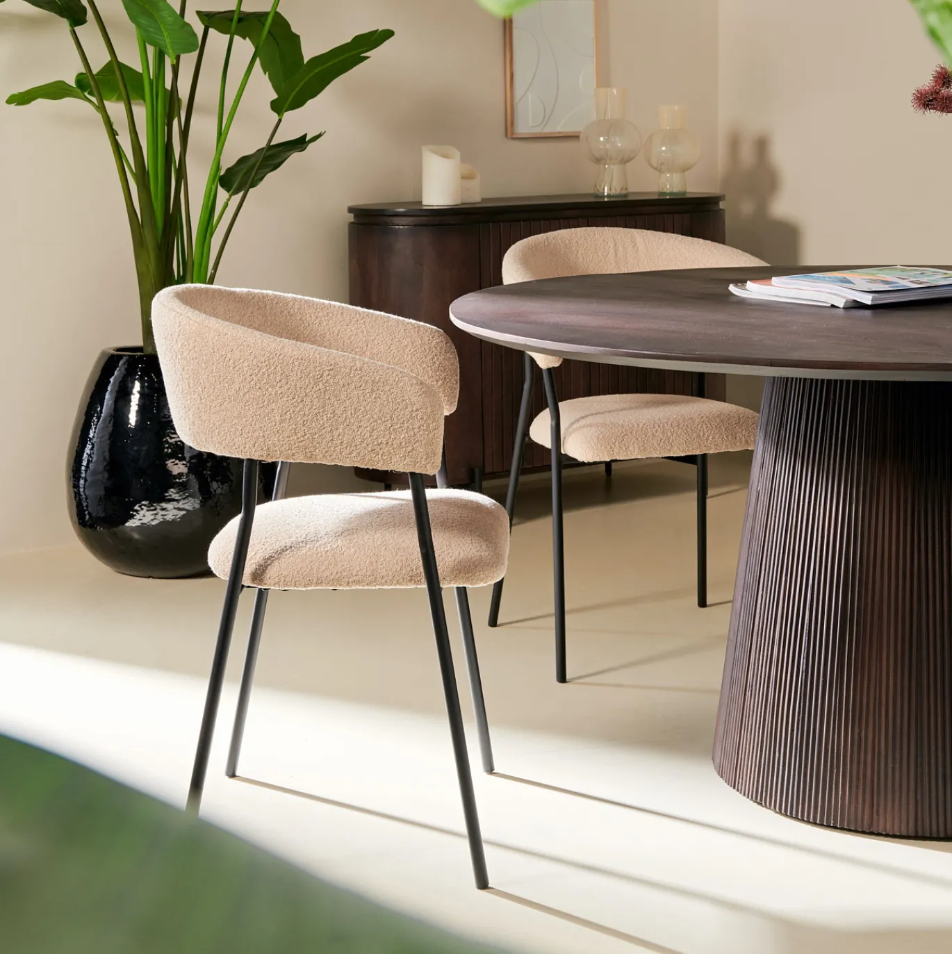 Eettafel Mokka Walnoot Ø120cm - Giga Meubel