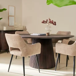 Eettafel Mokka Walnoot Ø120cm - Giga Meubel