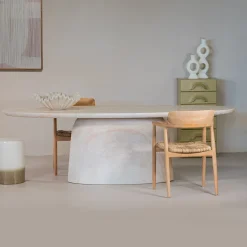 Eettafel Myrna Ovaal Travertin 300cm - Giga Meubel