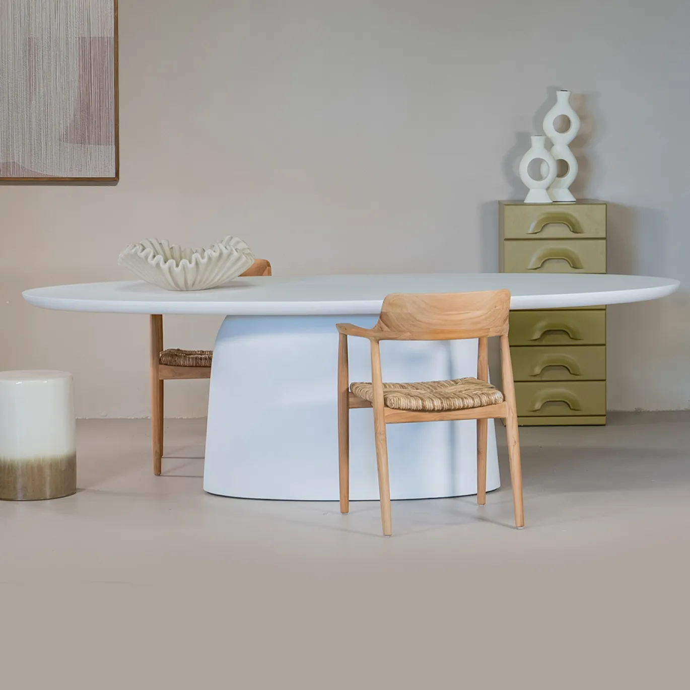 Eettafel Myrna Ovaal Wit 300cm - Giga Meubel