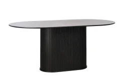 Eettafel Nola Ovaal Zwart Eiken 95x180cm - Giga Living