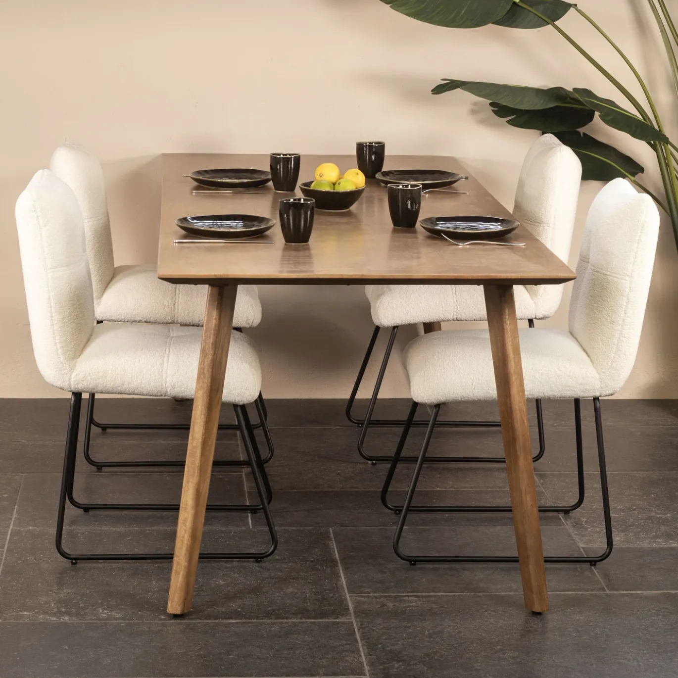 Eettafel Oslo Mangohout Naturel 200cm - Giga Meubel