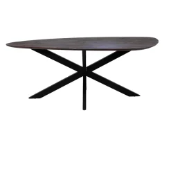 Eettafel Owen Kiezel Bruin Matrix-poot 200cm - Giga Meubel