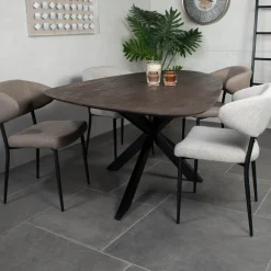 Eettafel Owen Kiezel Bruin Matrix-poot 200cm - Giga Meubel