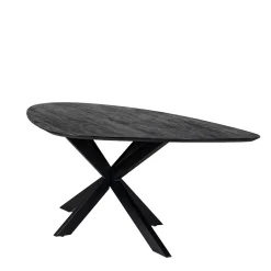 Eettafel Owen Kiezel Zwart Matrix-poot 200cm - Giga Meubel