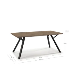 Eettafel Paola 160x90 Walnoot Sabi - Giga Meubel