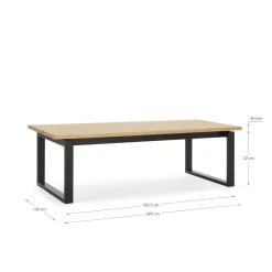 Eettafel Rina 220cm Eiken Zwart - Giga Meubel