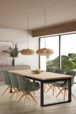 Eettafel Rina 220cm Eiken Zwart - Giga Meubel